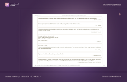 Condolences Book
