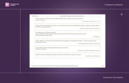 Condolences Book